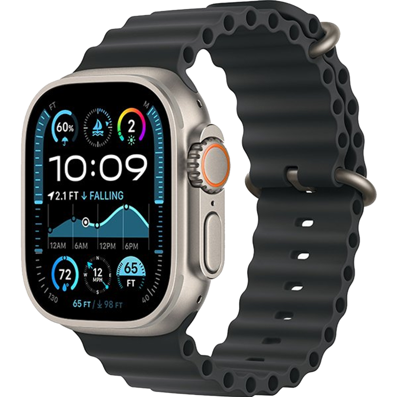 Часы Apple Watch Ultra 2 GPS + Cellular, 49mm Natural Titanium Case with Black Ocean Band