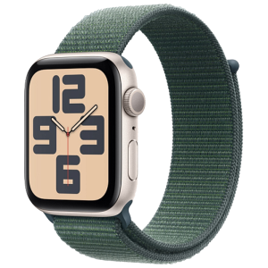 Часы Apple Watch SE (2024) GPS, 44mm Starlight Aluminum Case with Lake Green Sport Loop, фото №1