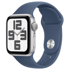 Часы Apple Watch SE (2024) GPS, 40mm Silver Aluminum Case with Denim Sport Band - M/L, фото №1